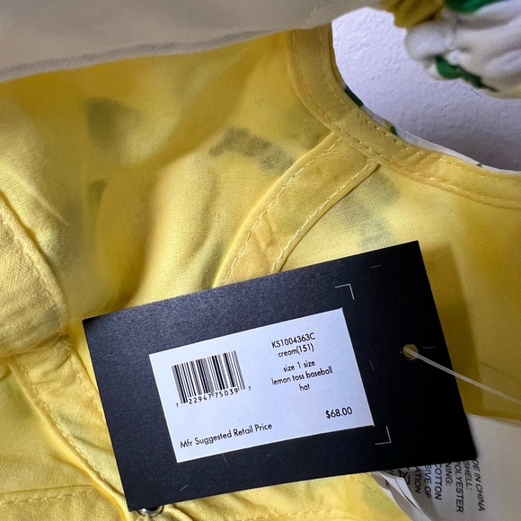 NWT Kate Spade NY Lemon Toss Baseball Cap - Picture 6 of 8